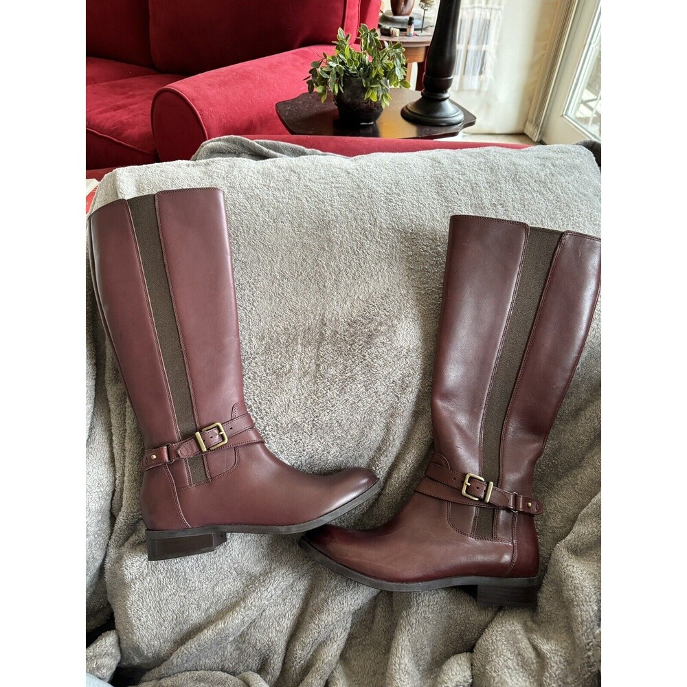 Clarks Pita Vienna Mahogany Leather Riding Boots - Women’s US Size 9 M